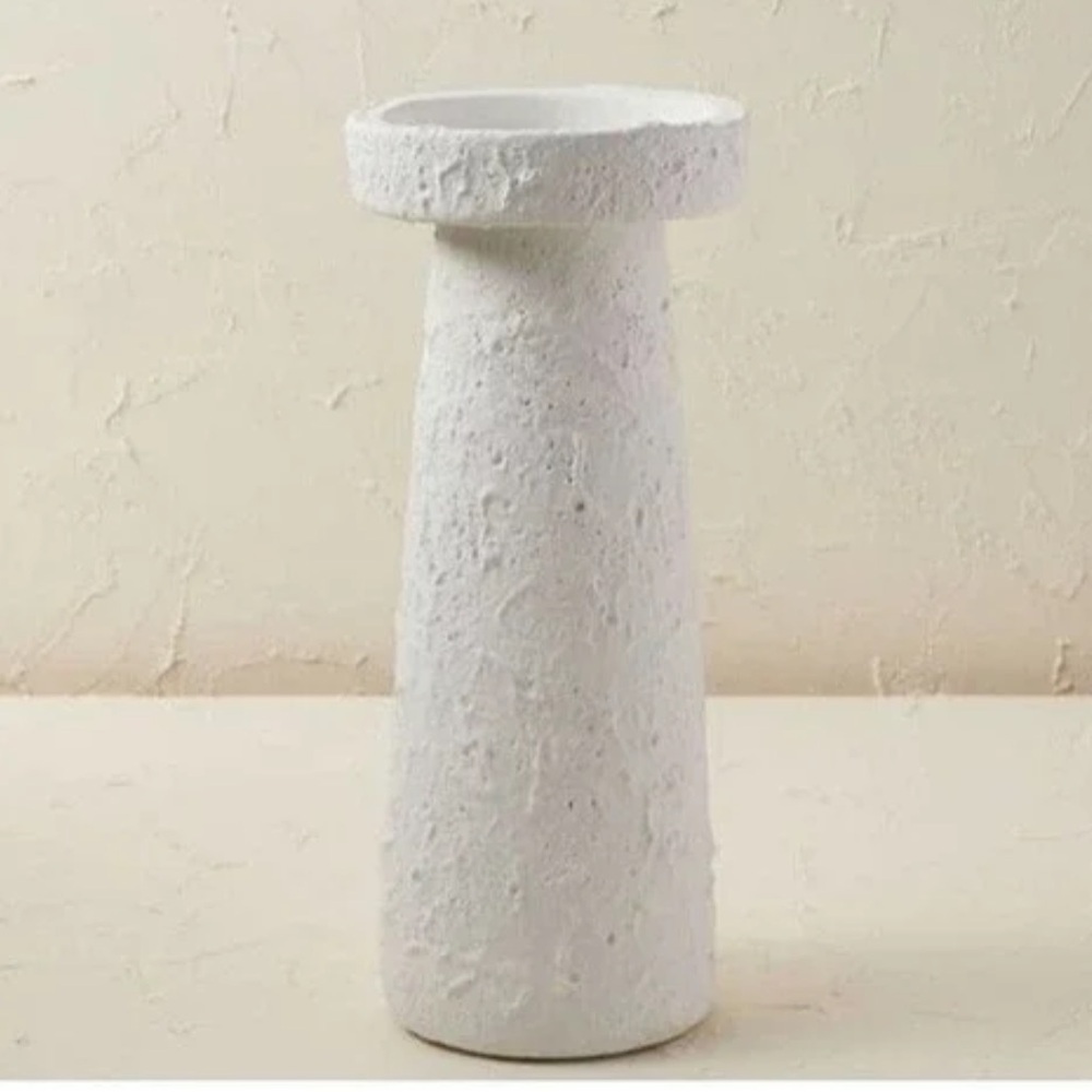 Target Opalhouse Jungalow 12" x 5" Terracotta Candle Holder Chalk White decor